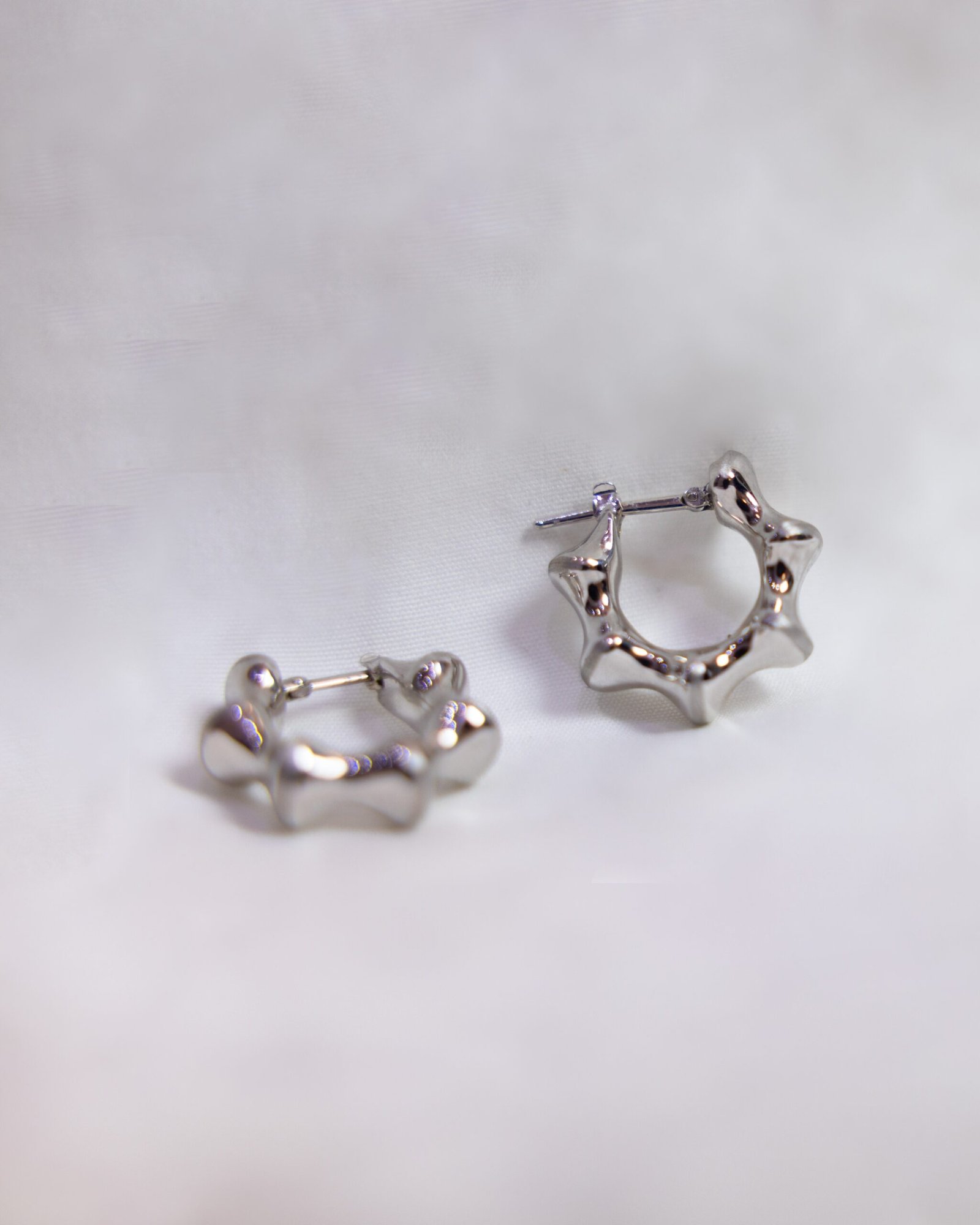 White gold small hoops