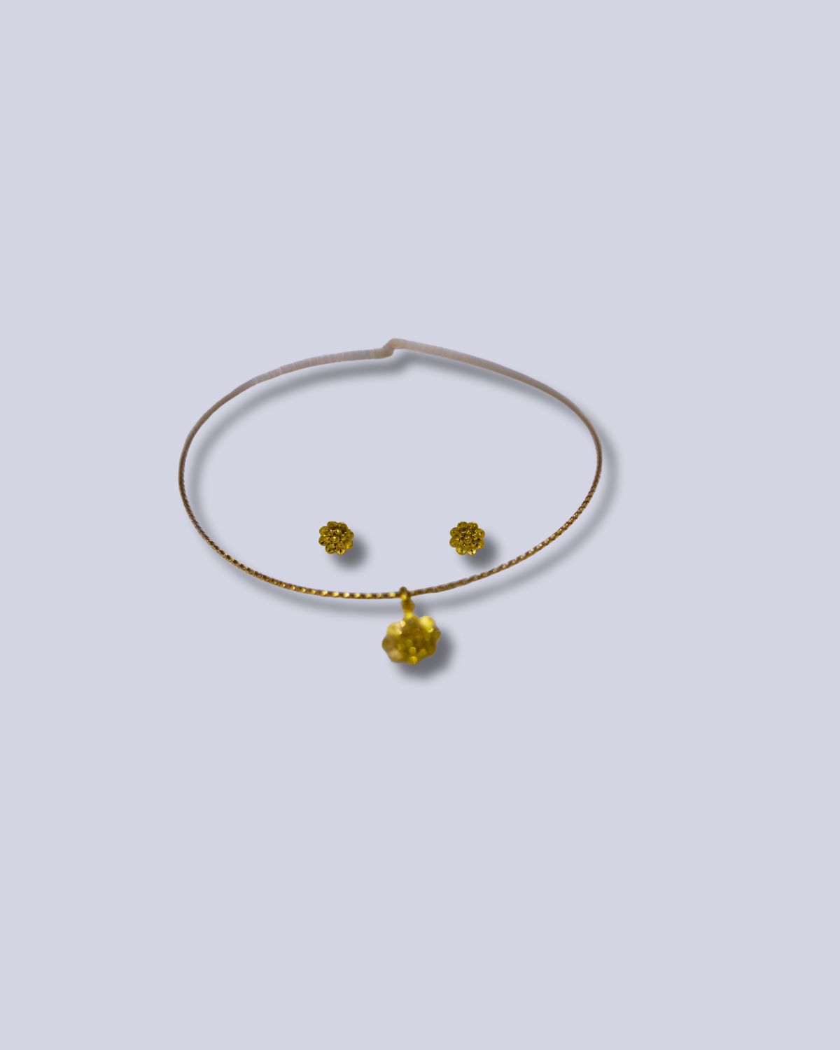 Flower shaped studs with pendant