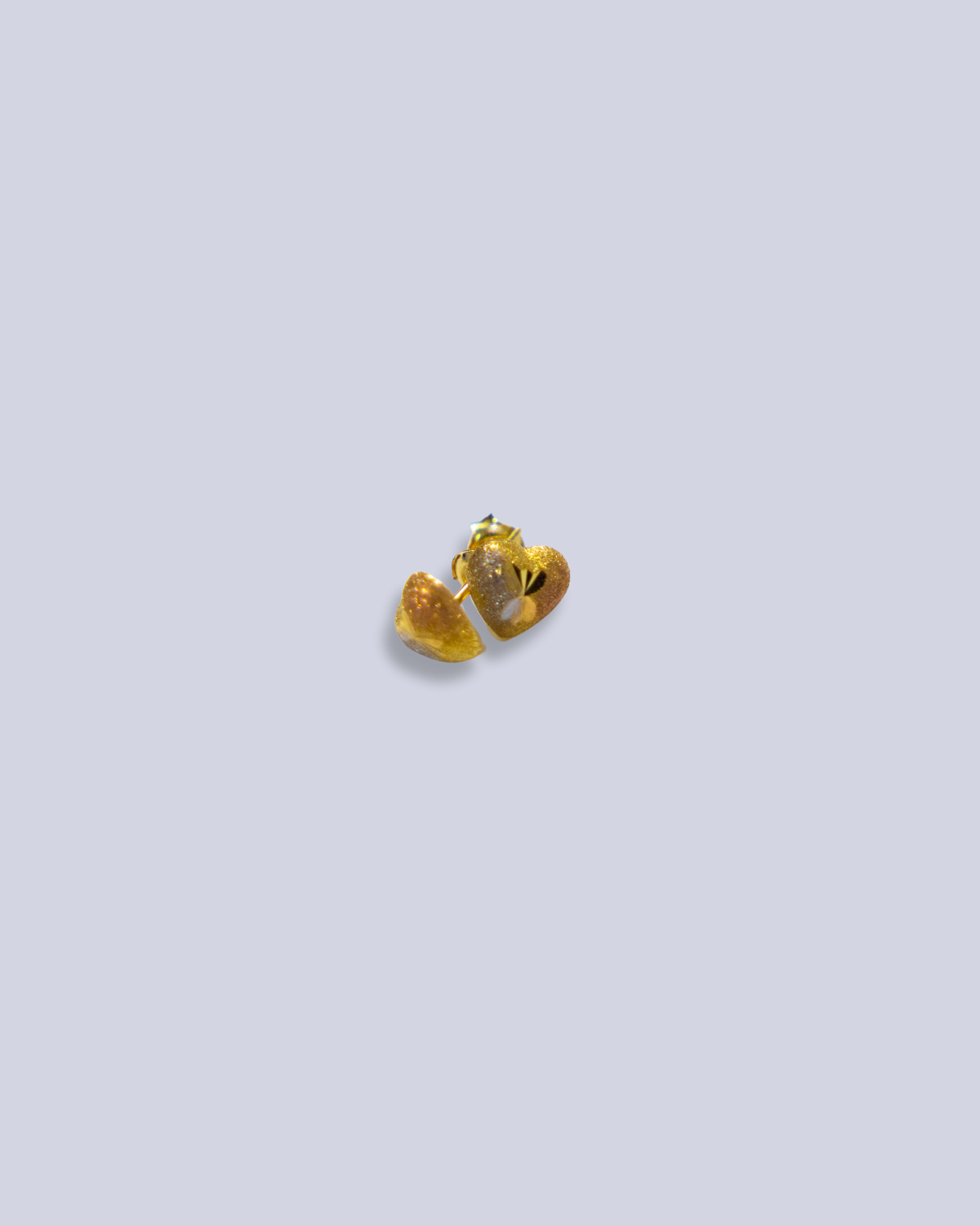 Heart shaped three tone stud