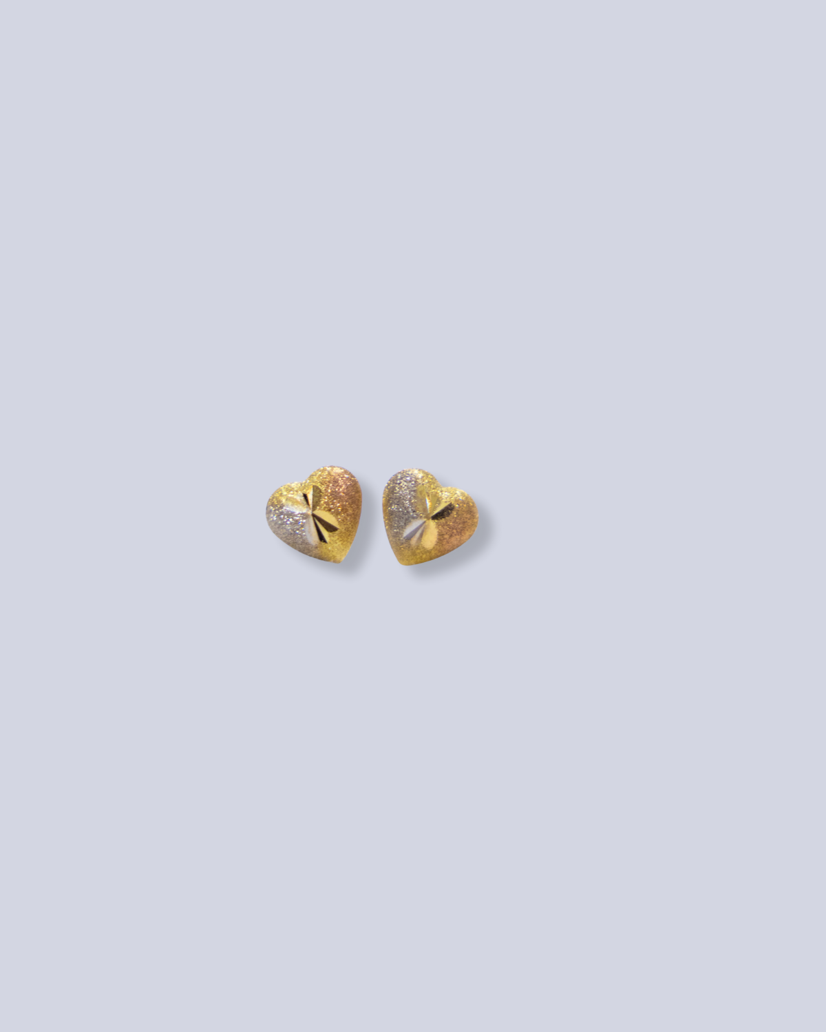 Heart shaped three tone stud