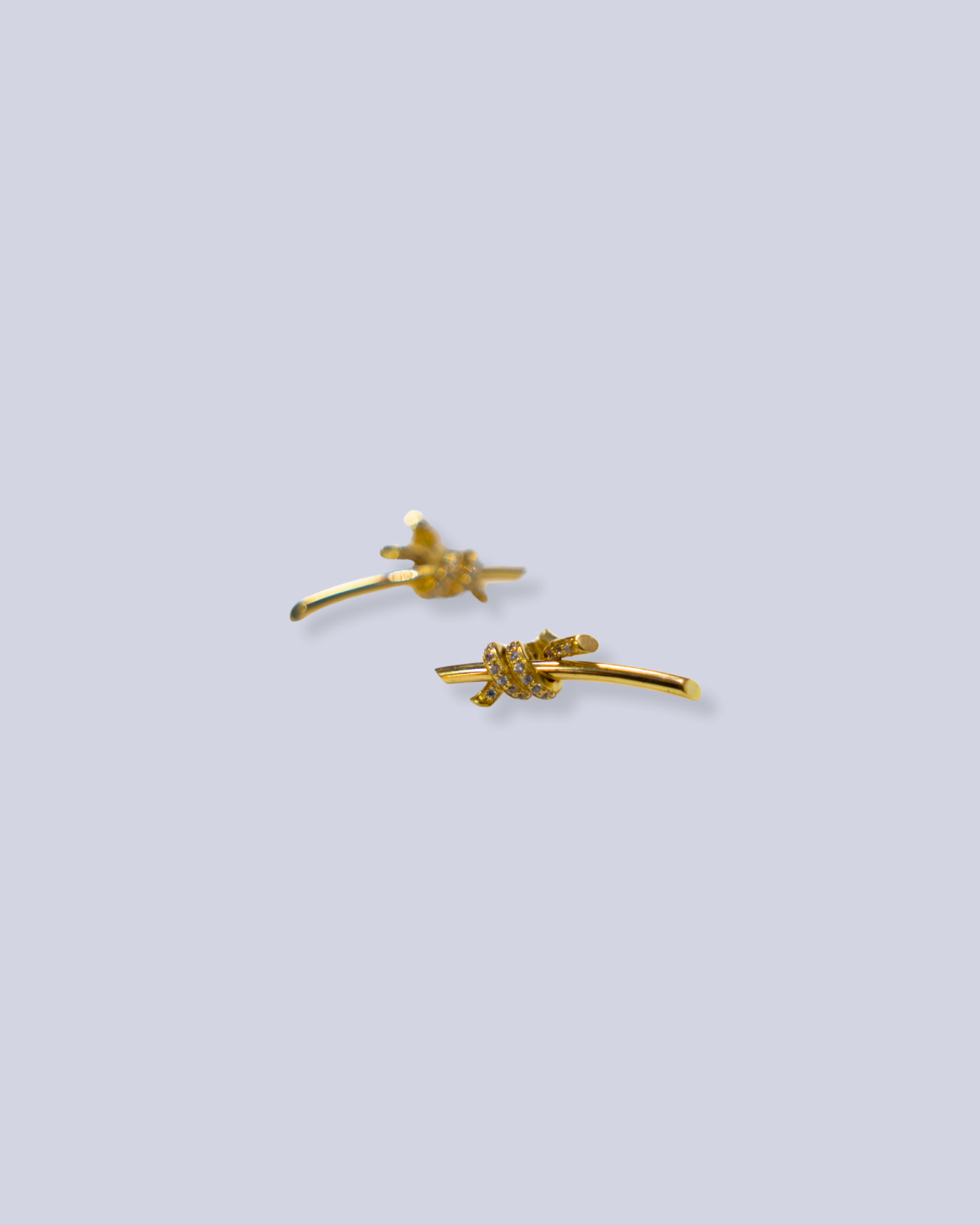 Yellow gold cross studs
