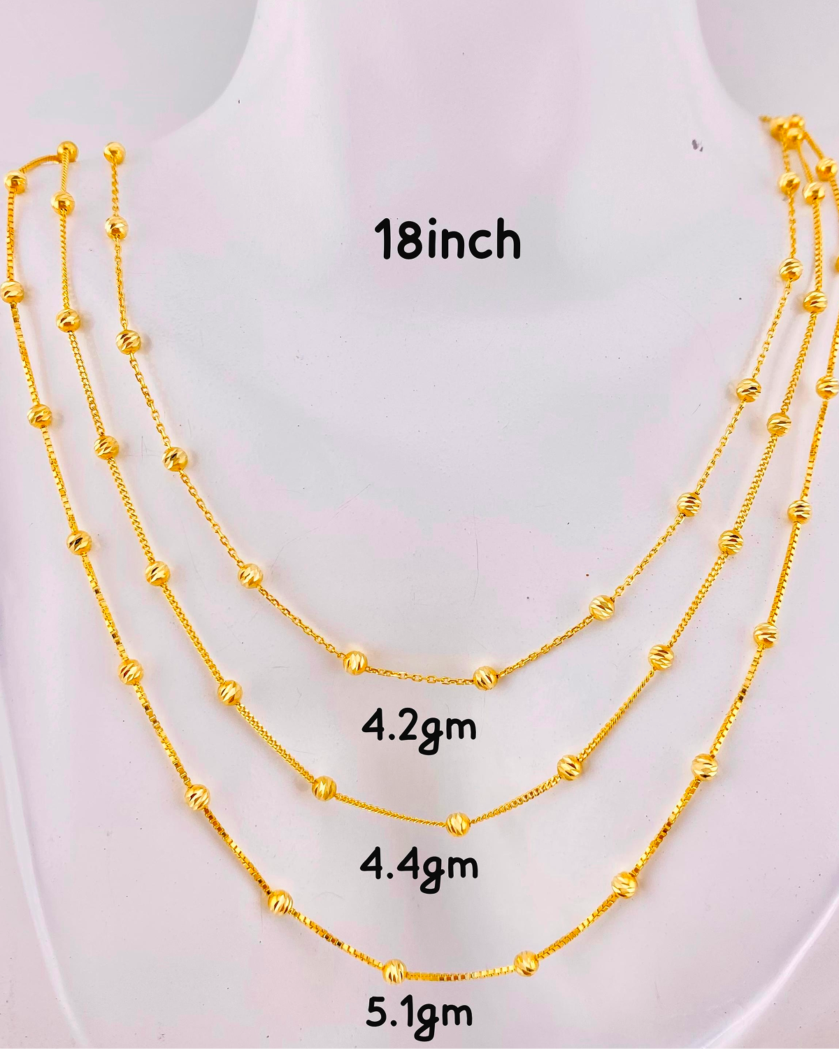 Gold chain with balls